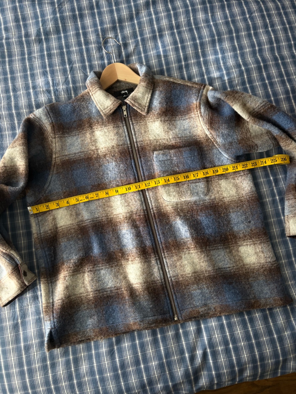 Stüssy Brushed Wool Plaid Zip Shirt - Picture 8 of 10